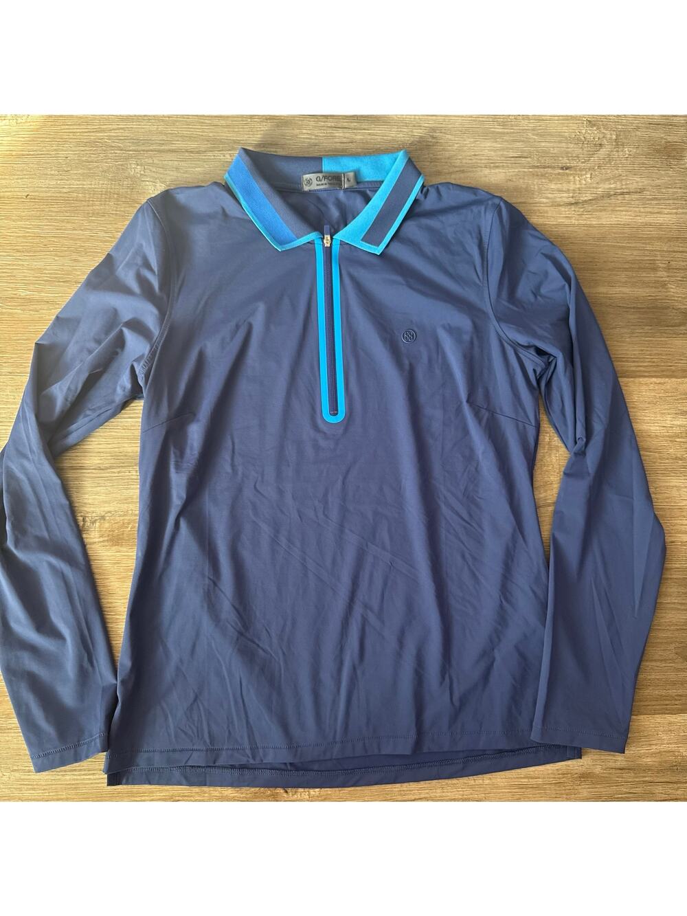 G/FORE Quarter zip pullover women's performance blue collared jacket size L